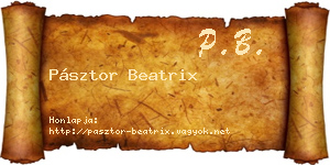 Pásztor Beatrix névjegykártya