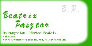 beatrix pasztor business card