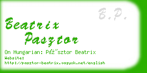 beatrix pasztor business card